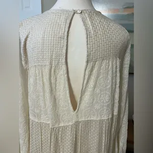 Free People Gemma Eyelet Lace Midi Dress XS Cream Cottage Core Prairie Romantic thumbnail 10