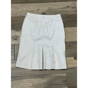 J.Crew Original Fit Beige Pencil Skirt Cotton Fully Lined Back Pleat Detail Sz 6 thumbnail 7