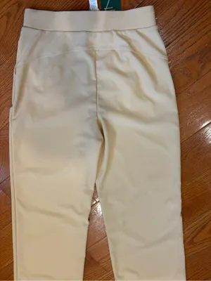 NWT Halara Flex MicroWaffle Wide Leg Cropped Pants Yellow Small Athleisure thumbnail 5