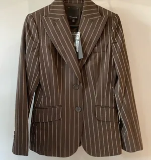 Dark brown pin stripe ladies blazer / jacket nwt small by the limited thumbnail 1