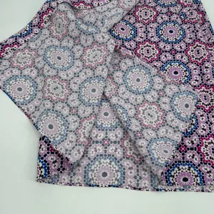 Loft Petites Skirt Womens 10P Purple Geometric Medallion Linen Blend Wrap Midi thumbnail 4