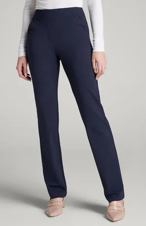 American Tall Freedom Flex Slim Straight Leg Dress Pants Navy 14 Tall Office thumbnail 1