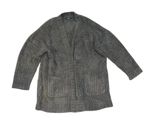 American Eagle Olive Green Open Front Chunky Knit Cardigan Pockets Size Medium thumbnail 1