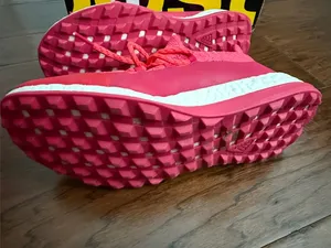 Adidas Hot Pink Knit Lace-Up Sneakers thumbnail 5