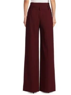 Theory Camogie High Waist Belted Wool Blend Wide Leg Trouser Pants in Graham thumbnail 2