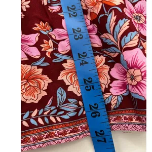 Pretty Garden Boho Cottagecore Blouse Large Pink Floral Tie Neck‎ Peasant Top thumbnail 12