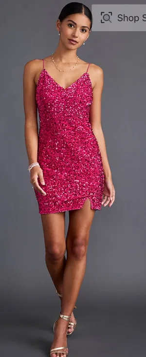 Francesca’s pink sequin dress  thumbnail 1