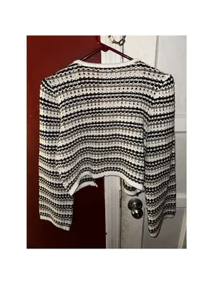 Emory Park Boho Feminine Crochet Knit Cream Multicolored Cropped Sweater thumbnail 7