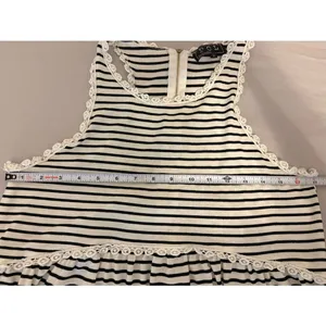 POL Striped Lace Trim Tunic Tank Top Boho Babydoll S thumbnail 9