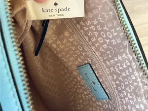 kate spade Baby Blue Leather Dome Satchel with Crossbody Strap thumbnail 11