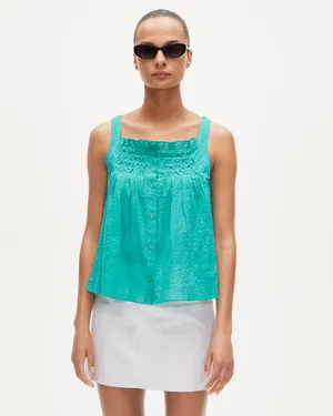 Jcrew smocked crinkle tank top Small thumbnail 2