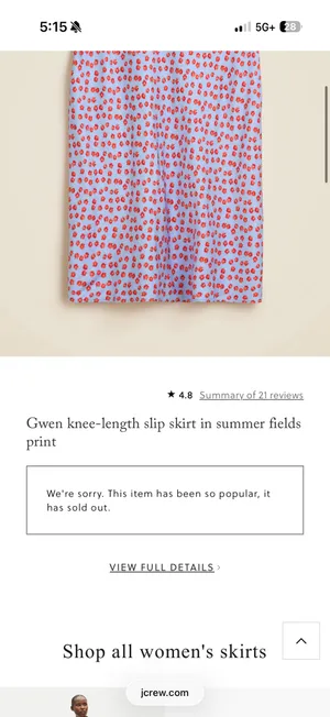 J Crew Gwen knee-length slip skirt in summer fields print thumbnail 2