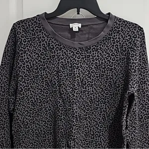 J. Crew Leopard Jogger Style Sweatpant and Sweatshirt Set thumbnail 4