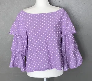 Haute project LA‎ purple polka dot top L Size L thumbnail 1