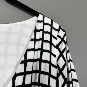 Abercrombie & Fitch Women's Black & White Windowpane Plaid Dress - Size Large thumbnail 2