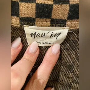 Checkered Brown and Black Shacket thumbnail 3