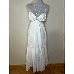 Bardot Willow Strappy Cotton Midi Dress in orchid white NEW MEDIUM US 6 REVOLVE thumbnail 2