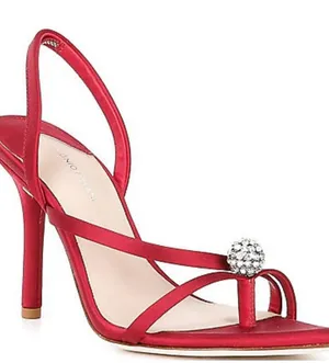 ANTONIO MELANI Red Crystal-Embellished Slingback Heel thumbnail 1