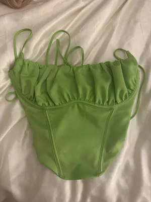 White Fox Corset Top - Lime Green thumbnail 5