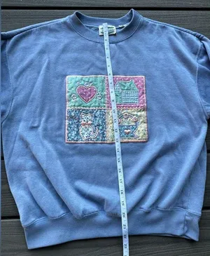 Separate Issue Vintage Granny Core Grandma Blue Crewneck Sweater Pullover Medium thumbnail 5