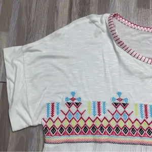 Westbound White Blouse with Multicolor Embroidery NWT Women’s XL thumbnail 3