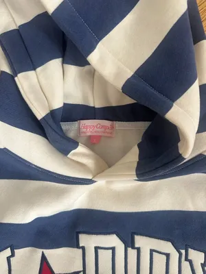 🩵 Happy Camp3r Indigo Stripe Hoodie 🩵 BRAND NEW thumbnail 3
