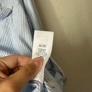 Babaton Relaxed Drapey Twill Button-up Utility Shirt Blue Stripe Size XS thumbnail 4
