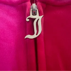 Juicy‎ Couture Velour Zip Hoodie Pink Rhinestone Logo NWT Size M thumbnail 6
