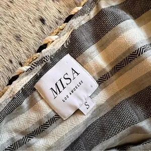 MISA Fournier Striped‎ Maxi Cotton Bohemian Dress Size Small thumbnail 12