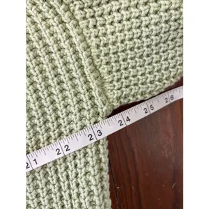 Haute Hippie Green Chunky Knit V-Neck Ribbed Pullover Sweater Size Large thumbnail 5