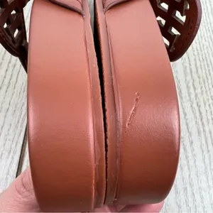 Tommy Hilfiger Women's Large TH Logo Relina Footbed Sandals 5.5M Med Brown $69 thumbnail 5
