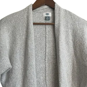 Old‎ Navy Women Cardigan Shrug Top M Gray Knit Crop Open Front Capsule Neutral thumbnail 8