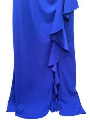 NWT Alex Evenings Cascading Ruffle Maxi Dress Royal Blue Size 14 Retail $209.00 thumbnail 8