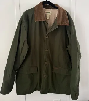 Gander Mountain Green Barn Jacket with Brown Collar thumbnail 1