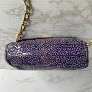 Tory Burch heidi pigskin leopard heart Chain crossbody Bag Purple Small thumbnail 7