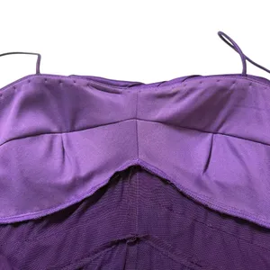 VTG Y2K JS Collection Dress 6 Mermaid Scalloped Ruffle Layered Purple Satin‎ thumbnail 8
