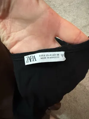 Zara Black Cropped Bustier Tank thumbnail 4