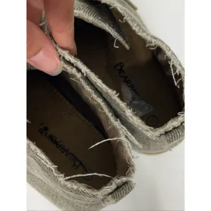 Bearpaw Cher Women's Taupe Canvas Frayed Lace Up Chukka Ankle Boots Shoe Size 9 thumbnail 7