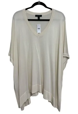 NEW Ann Taylor V-Neck Poncho Sweater in Off White Ivory - Size XS/S thumbnail 1
