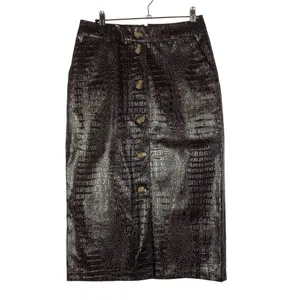 Rachel Comey X Target Dark Brown Faux Leather Snake‎ Knee Length Pencil Skirt 2 thumbnail 3