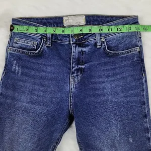 Free People‎ -01 Color-Blocked Crop Flare Jeans Women's size 27 thumbnail 9