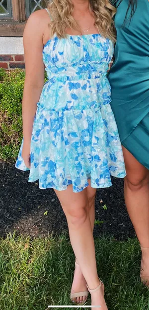 Majorelle Revolve Demi Mini Blue Floral Dress thumbnail 2