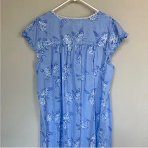 Eileen West Blue Hydrangea Woven Cotton‎ Nightgown S thumbnail 4