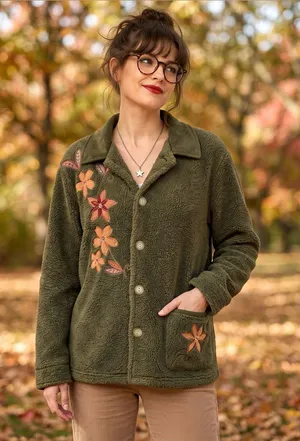 TEDDI Embroidered Fleece Cardigan Jacket thumbnail 1