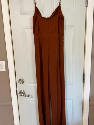 Jason Wu Emmett Cowl Neck Jumpsuit Wide Leg Retro Disco Jewel Strap Large Boho thumbnail 8