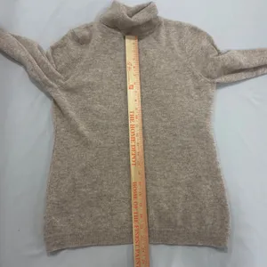 Charter Club Luxury Cashmere Turtleneck Sweater Oatmeal Beige Heather Medium thumbnail 8