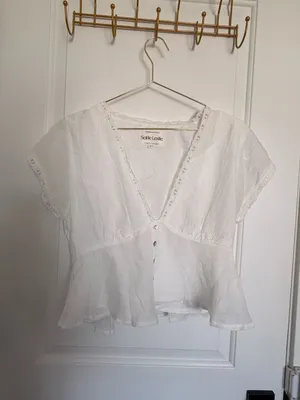 Selfie Leslie Azura Scalloped Lace Trim Peplum Top thumbnail 3