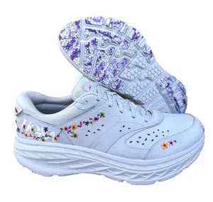 Hoka Bondi L "Vibrant Bloom" – White/Floral Embroidery – New (No Box) thumbnail 1