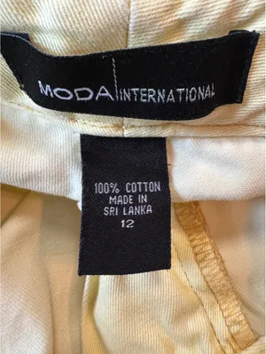 Y2K Moda International Beige Wide Leg Cotton Pants Size 12 thumbnail 4
