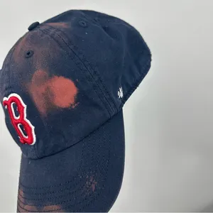 Boston Red Sox Custom Bleach Splatter Dad Hat Size XL thumbnail 2